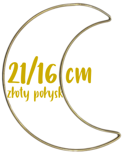 Metalowy Księżyc do wianków, stroików i łapaczy snów 21 cm
