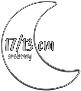 Metalowy Księżyc do wianków, stroików i łapaczy snów 17 cm