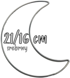 Metalowy Księżyc do wianków, stroików i łapaczy snów 21 cm