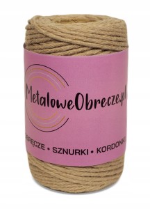Sznurek bawełniany BEŻOWY 2 mm  60 m 