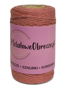 Sznurek bawełniany BRUDNY RÓŻ 2 mm  60 m