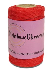 Sznurek bawełniany CZERWONY 2 mm  60 m 