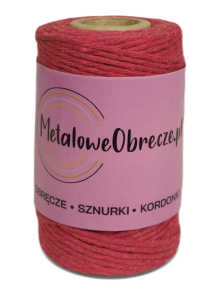 Sznurek bawełniany MALINOWY 2 mm  60 m 