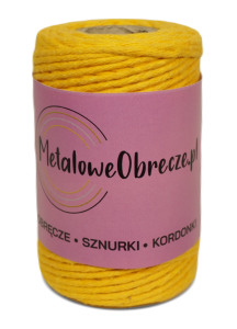 Sznurek bawełniany ŻÓŁTY 2 mm  60 m
