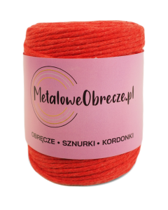 Sznurek bawełniany CZERWONY 3 mm  100 m 