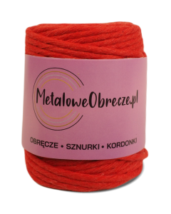 Sznurek bawełniany CZERWONY 5 mm 50 m