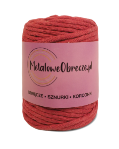 Sznurek bawełniany MALINOWY 5 mm 50 m