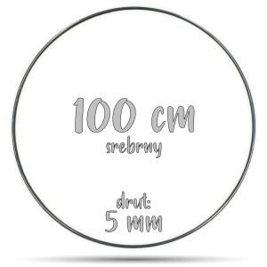 Obręcz metalowa SREBRNA 100 cm 5 mm  GRUBY DRUT do łapaczy snów, koło do makramy
