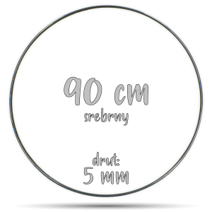 Obręcz metalowa SREBRNA 90 cm 5 mm  GRUBY DRUT do łapaczy snów, koło do makramy