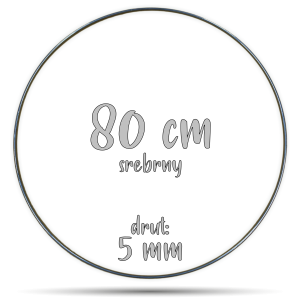 Obręcz metalowa SREBRNA 80 cm 5 mm  GRUBY DRUT do łapaczy snów, koło do makramy