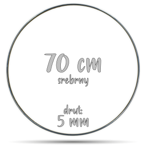 Obręcz metalowa SREBRNA 70 cm 5 mm  GRUBY DRUT do łapaczy snów, koło do makramy