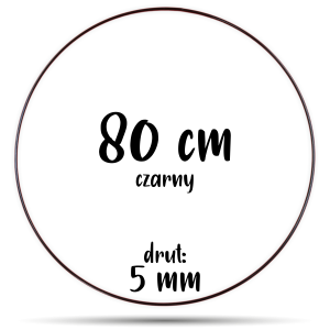 Obręcz metalowa CZARNA 80 cm 5 mm  GRUBY DRUT do łapaczy snów, koło do makramy