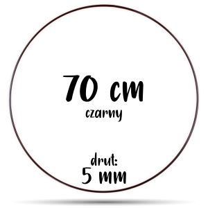 Obręcz metalowa CZARNA 70 cm 5 mm  GRUBY DRUT do łapaczy snów, koło do makramy