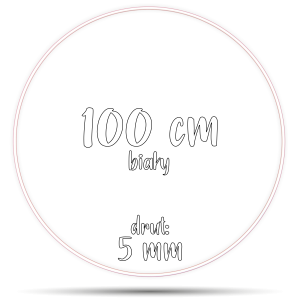Obręcz metalowa BIAŁA 100 cm 5 mm  GRUBY DRUT do łapaczy snów, koło do makramy