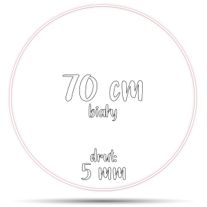 Obręcz metalowa BIAŁA 70 cm 5 mm  GRUBY DRUT do łapaczy snów, koło do makramy