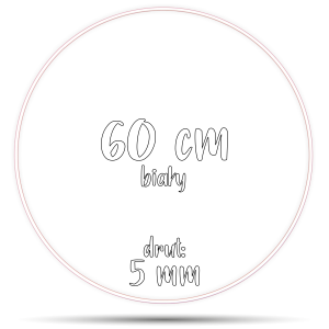 Obręcz metalowa BIAŁA 60 cm 5 mm  GRUBY DRUT do łapaczy snów, koło do makramy