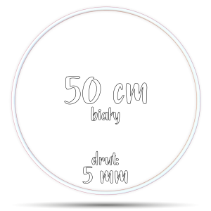 Obręcz metalowa BIAŁA 50 cm 5 mm  GRUBY DRUT do łapaczy snów, koło do makramy
