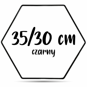 Obręcz heksagon czarny 35/30 cm 