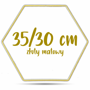 Obręcz heksagon złoty matowy 35/30 cm