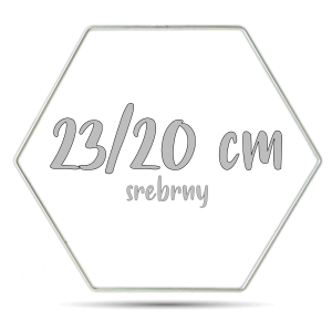 Obręcz heksagon srebrny 23/20 cm 