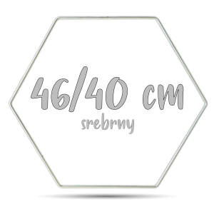 Obręcz heksagon srebrny 46/40 cm 