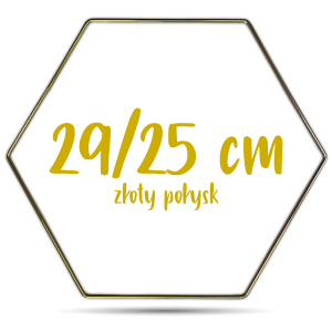 Obręcz heksagon złoty w połysku 29/25 cm