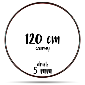 Obręcz metalowa CZARNA 120 cm 5 mm  GRUBY DRUT do łapaczy snów, koło do makramy