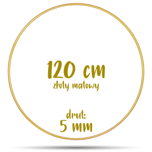 Obręcz metalowa Złota Matowa 120 cm 5 mm  GRUBY DRUT do łapaczy snów, koło do makramy