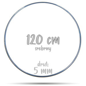 Obręcz metalowa Srebrna 120 cm 5 mm  GRUBY DRUT do łapaczy snów, koło do makramy