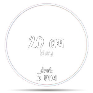 Obręcz metalowa BIAŁA 20 cm 5 mm  GRUBY DRUT do łapaczy snów, koło do makramy 