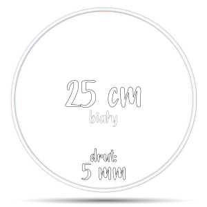 Obręcz metalowa BIAŁA 25 cm 5 mm  GRUBY DRUT do łapaczy snów, koło do makramy  