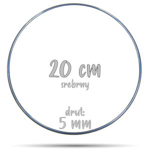 Obręcz metalowa Srebrna 20 cm 5 mm  GRUBY DRUT do łapaczy snów, koło do makramy