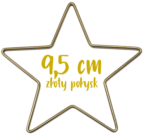 Metalowa Gwiazda do wianków, stroików i łapaczy snów 9,5 cm