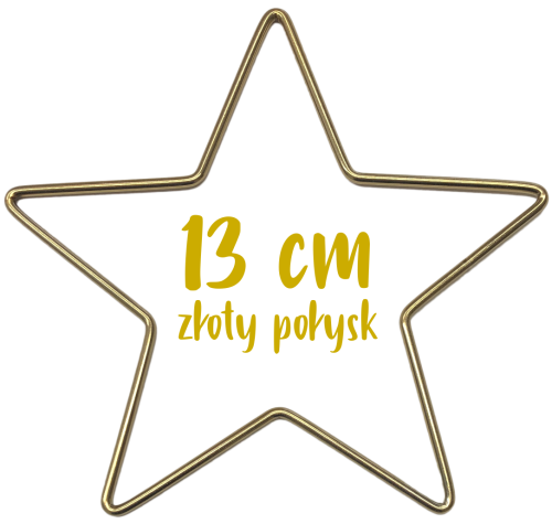 Metalowa Gwiazda do wianków, stroików i łapaczy snów 13 cm