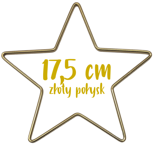 Metalowa Gwiazda do wianków, stroików i łapaczy snów 17,5 cm