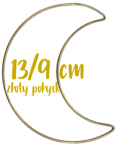 Metalowy Księżyc do wianków, stroików i łapaczy snów 13 cm