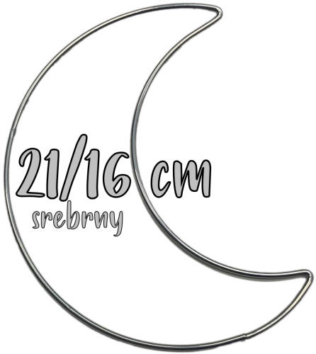 Metalowy Księżyc do wianków, stroików i łapaczy snów 21 cm