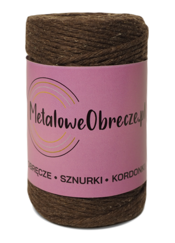 Sznurek bawełniany BRĄZOWY 2 mm  60 m