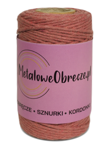Sznurek bawełniany BRUDNY RÓŻ 2 mm  60 m