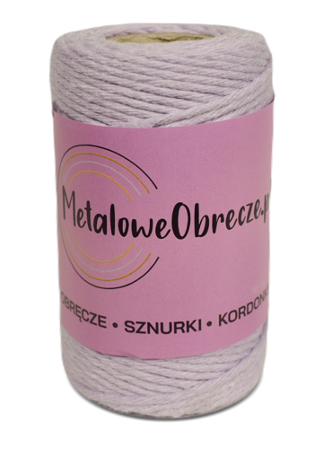 Sznurek bawełniany FIOLETOWY 2 mm  60 m 