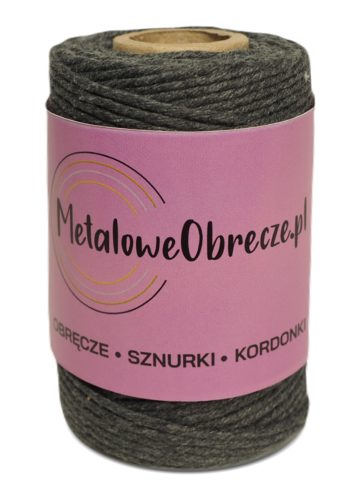 Sznurek bawełniany GRAFITOWY 2 mm  60 m  