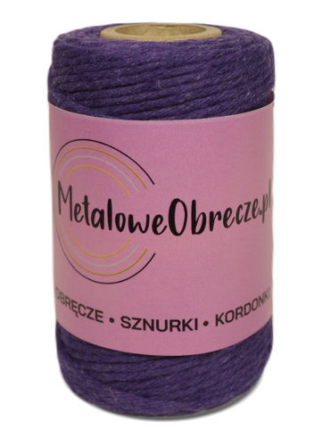 Sznurek bawełniany LAWENDOWY 2 mm  60 m