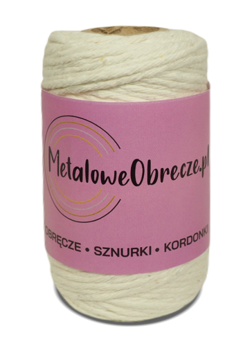 Sznurek bawełniany NATURALNY 2 mm  60 m 