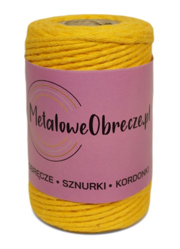 Sznurek bawełniany ŻÓŁTY 2 mm  60 m