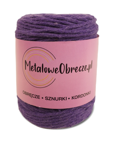 Sznurek bawełniany LAWENDOWY 3 mm  100 m 