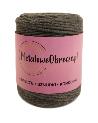 Sznurek bawełniany GRAFITOWY 3 mm  100 m 