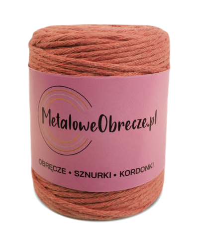 Sznurek bawełniany BRUDNY RÓŻ 3 mm  100 m  