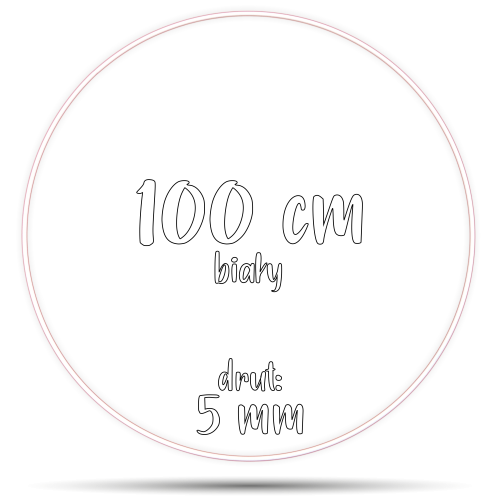 Obręcz metalowa BIAŁA 100 cm 5 mm  GRUBY DRUT do łapaczy snów, koło do makramy