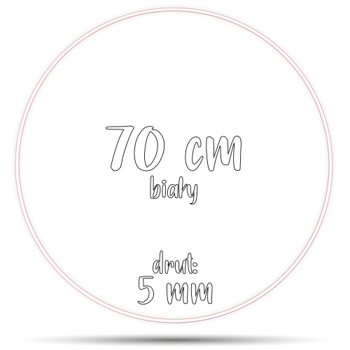 Obręcz metalowa BIAŁA 70 cm 5 mm  GRUBY DRUT do łapaczy snów, koło do makramy