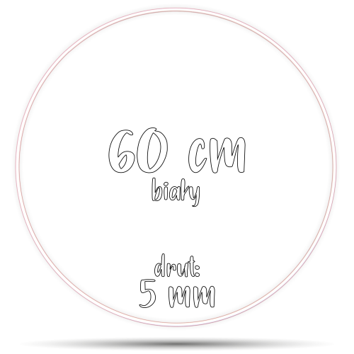 Obręcz metalowa BIAŁA 60 cm 5 mm  GRUBY DRUT do łapaczy snów, koło do makramy